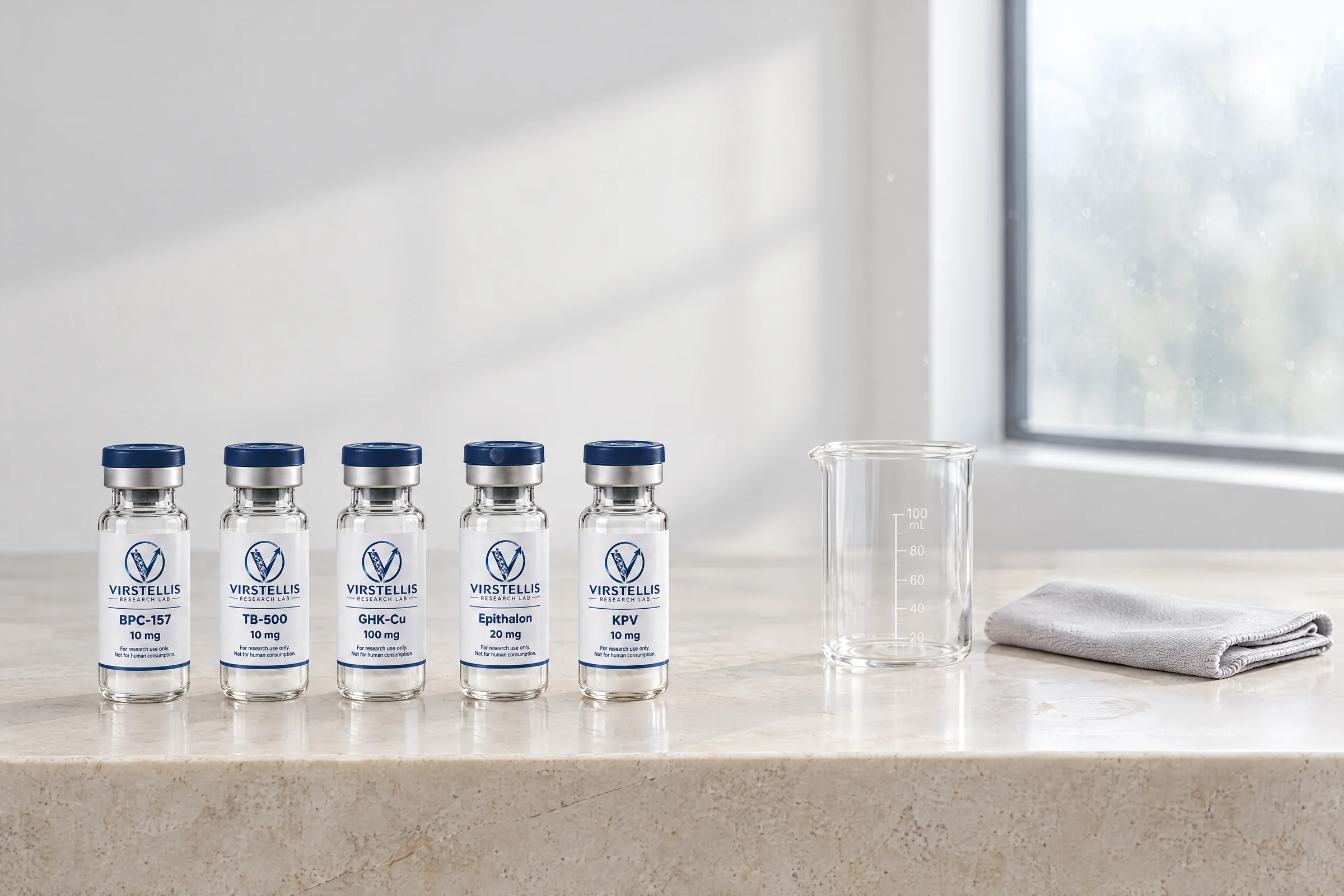 Virstellis vials in soft daylight